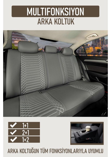 Opel Vectra C Uyumlu Deri Oto Koltuk Kılıfı 5 Li Tam Set Revo Füme fiyatları