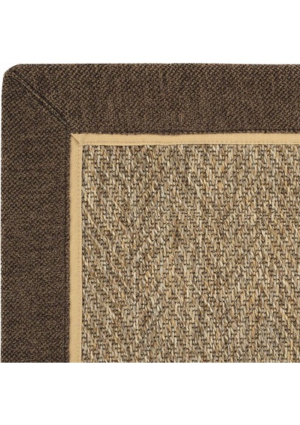 Boston Art 03 Balkon Halısı Hasır Doku Mutfak Halısı Çift Bordürlü Ithal Sisal Halı Yolluk modelleri