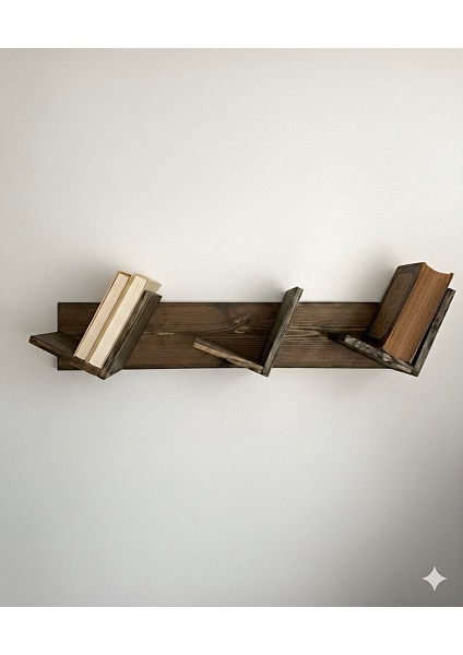 O&a Wood Doğal Ahşap Kitaplık, Dekoratif Tasarım Ahşap Vintage Kitaplık