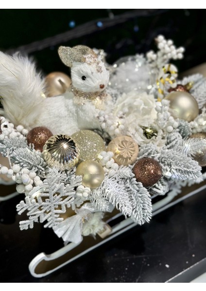 Yılbaşı Tasarım Peri LED Işıklı Lüks Kızak