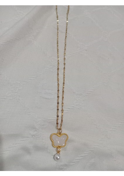 Kelebek Kolye Inci Uçlu modelleri