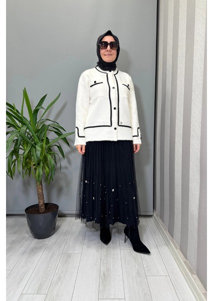 Tül Detaylı Etek Siyah 26KGSETK5343 fiyatları