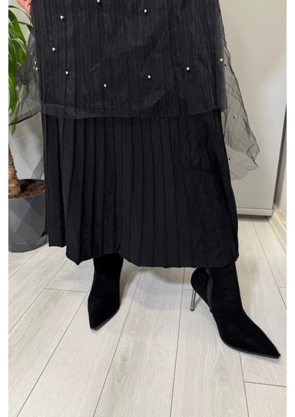 Tül Detaylı Etek Siyah 26KGSETK5343 modelleri