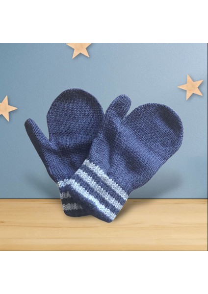 Parmaksız Erkek Bebe Eldiveni Mavi Örgü Eldiven 0-3 Yaş fiyatları