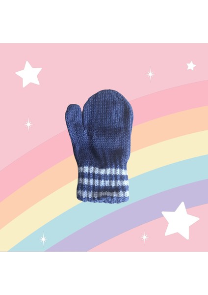 Parmaksız Erkek Bebe Eldiveni Mavi Örgü Eldiven 0-3 Yaş modelleri