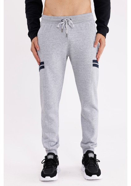 Çift Şerit Detaylı Bağcıklı Lastik Bel Süper Koton Rahat Kalıp Bilek Ribanalı Eşofman Altı