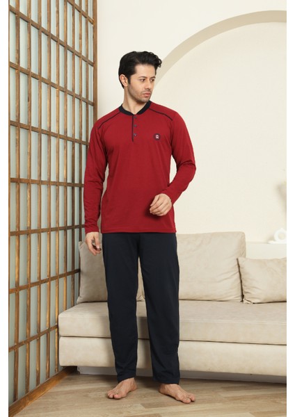 Erkek %100 Pamuklu Pijama Takımı-3 DÜĞMELI-12440