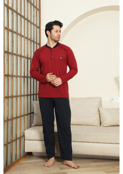 Erkek %100 Pamuklu Pijama Takımı-3 DÜĞMELI-12440 modelleri