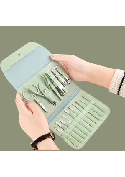 Kendiliğininden Çantalı Seyahat Tipi 16 Parça Manikür Pedikür Seti modelleri