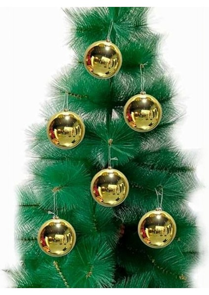 48 Adet Yılbaşı Çam Ağacı Topu Parlak Gold Çam Ağacı Süsü Parlak Süs Topları 6 cm fiyatları