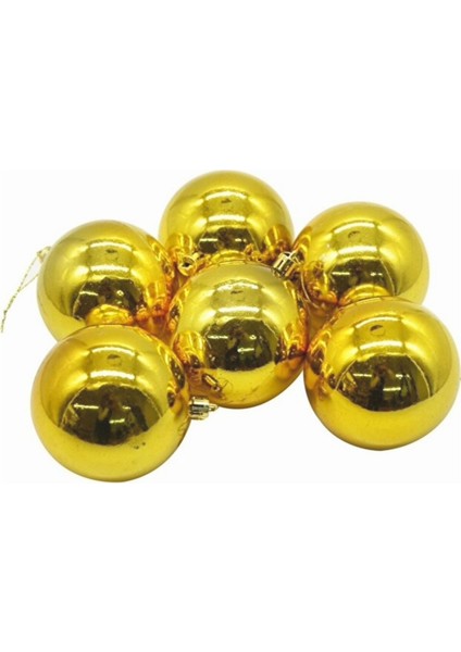 48 Adet Yılbaşı Çam Ağacı Topu Parlak Gold Çam Ağacı Süsü Parlak Süs Topları 6 cm modelleri