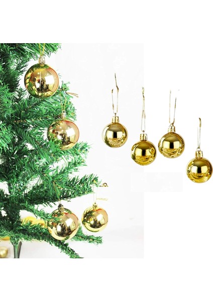 48 Adet Yılbaşı Çam Ağacı Topu Parlak Gold Çam Ağacı Süsü Parlak Süs Topları 6 cm fırsatları