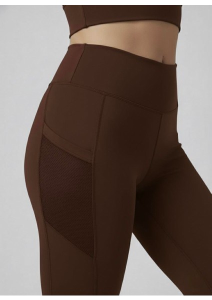 Kadın Fileli Cep Detay Karyoka Dikişli Kahverengi Dalgıç Tayt fiyatları