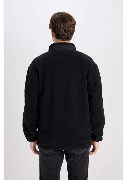 Regular Fit Dik Yaka Fermuarlı Cepli Polar Hırka A6892AX24WN