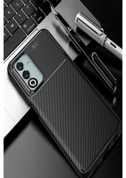 Oppo A5 (2025) Uyumlu Kamera Korumalı Karbon Tasarım Koruyucu Lüx Silikon Kılıf