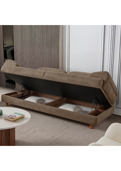Lizbon Yataklı Sandıklı Koltuk Takımı 3+1 Kahverengi modelleri