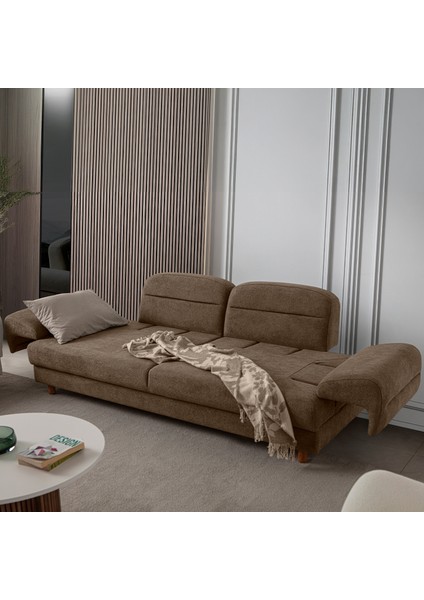 Lizbon Yataklı Sandıklı Koltuk Takımı 3+1 Kahverengi fırsatları