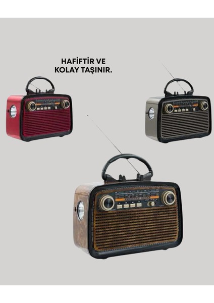 Nostaljik Radyo Görünümlü Bluetooth Hoparlör – Fm/am Yayın Kablosuz Bağlantı Şarj Edilebi modelleri