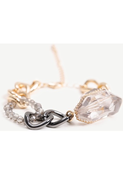 Akrilik Taş Detaylı Zincir Bileklik