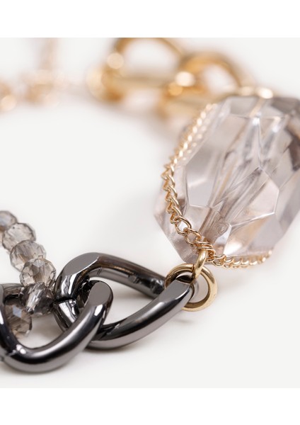 Akrilik Taş Detaylı Zincir Bileklik fiyatları