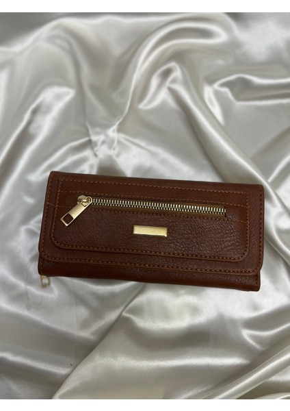 Kadın Taba Renk Suni Deri El Cüzdanı