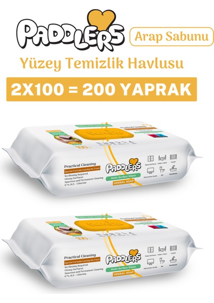 Easy Clean Arap Sabun Katkılı Yüzey Temizlik Havlusu 2X100 (200 Yaprak)