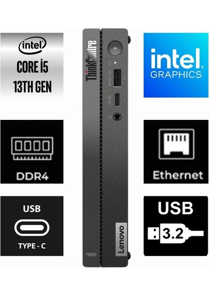 Thinkcentre Neo 50Q G4 I5-13420H 12LN007VTR-K18 64GB 4tb Intel UHD Graphics Freedos Mini Pc