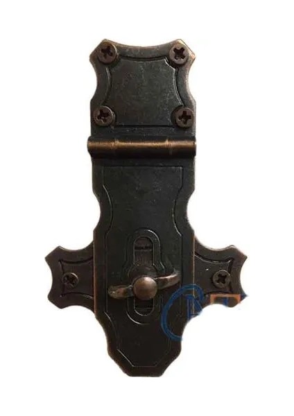 Buğz Dekoratif Anahtarlı Sandık Askısı - 40X65MM, Oksit, 100 Adet