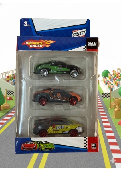 3'lü Süper Arabalar Seti Oyuncak Yarış Arabaları indirimleri
