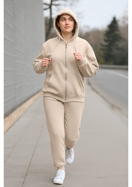 Kapüşonlu Önden Fermuarlı 3 Ip Şardonlu Sweat fiyatları