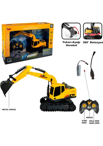 Uzaktan Kumandalı Full Fonksiyon Şarjlı Kepçe