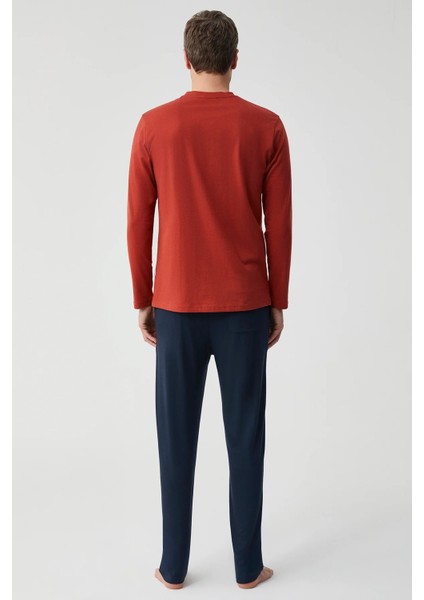 Yumuşak Dokulu Uzun Kol Erkek Pijama Takım FT702 indirimleri