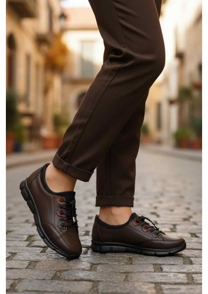 Kahve Hakiki Deri Ortopedik Kadın Casual Ayakkabı 660 Z modelleri