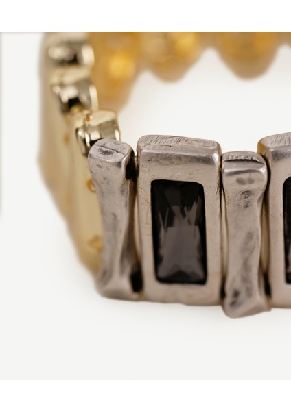 Cam Taş Detaylı Kalın Bileklik fiyatları