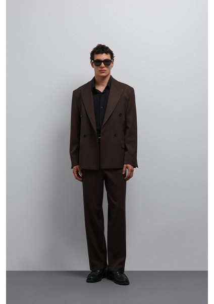Koyu Kahve Relax Fit Baggy Pilili Erkek Pantolon fiyatları
