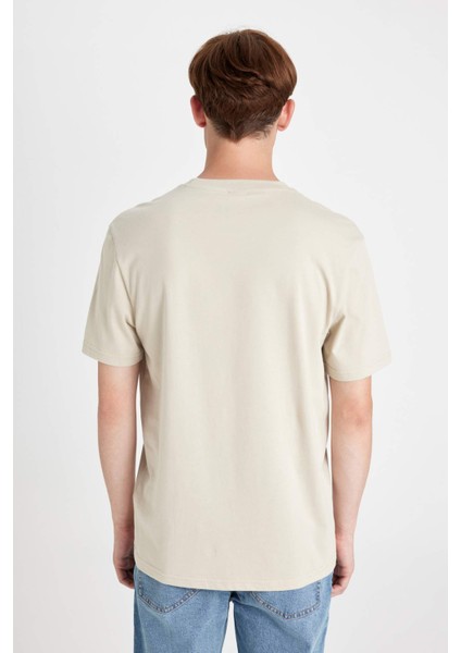 %100 Pamuk New Regular Fit Bisiklet Yaka Basic Düz Kısa Kollu Tişört