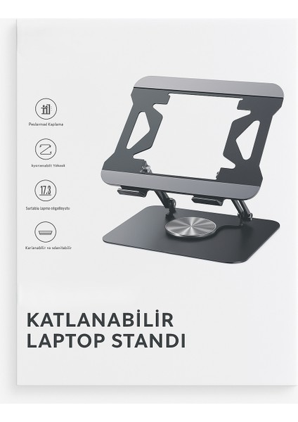 C153 Ayarlanabilir Katlanabilir Metal Laptop Standı – 17.3'' Uyumlu, Ergonomik