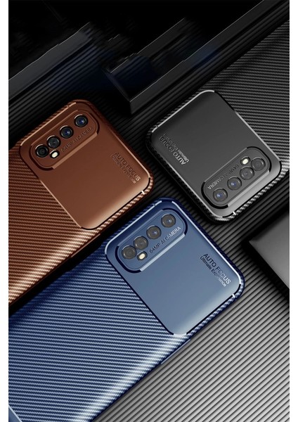Buğz Realme 7 Kılıf Auto Focus Karbon Kapak - Lacivert modelleri