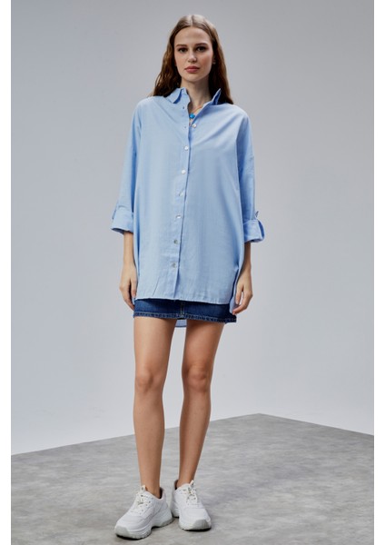 Kadın Apoletli Katlamalı Uzun Kol Oversize Gömlek fiyatları