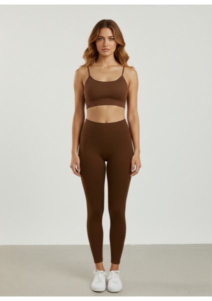 Kadın Yüksek Bel Dalgıç Kumaş Toparlayıcı Spor Tayt fırsatları