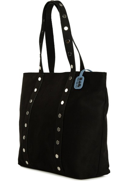 Siyah Trok Detaylı Süet Büyük Tote Çanta fiyatları