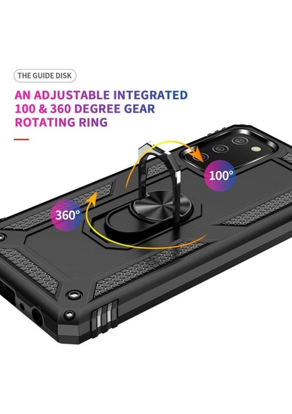 Buğz Samsung Galaxy A02S Kılıf Sofya Yüzüklü Silikon Kapak - Siyah indirimleri