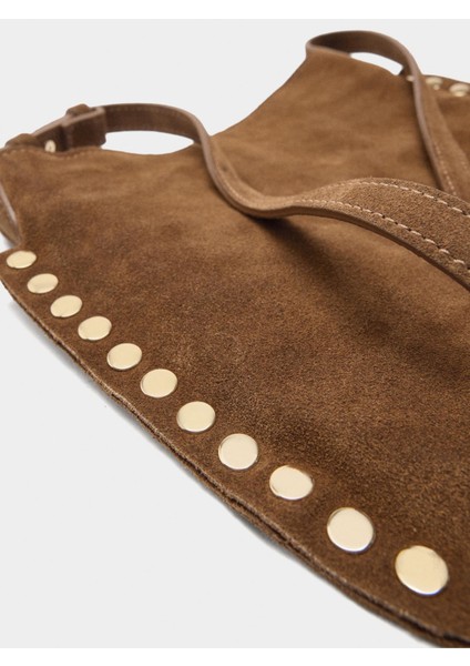 Zımba Detaylı Süet Deri Çapraz Askılı Çanta modelleri