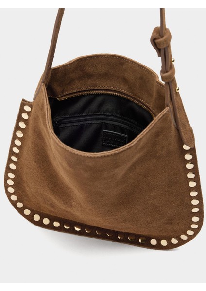 Zımba Detaylı Süet Deri Çapraz Askılı Çanta indirimleri