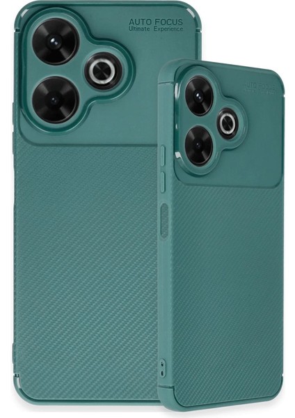 Buğz Xiaomi Redmi 13 4g Kılıf Auto Focus Karbon Kapak - Koyu Yeşil modelleri