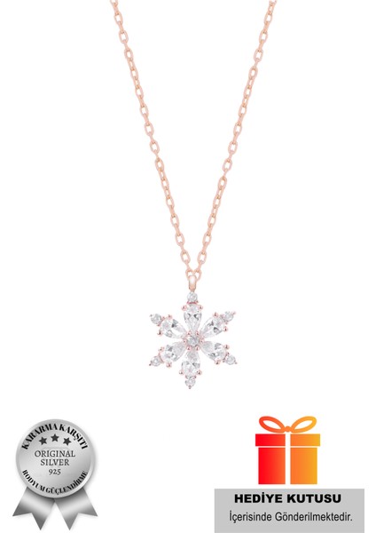 (Premium Işıklı Kutulu) 925 Ayar Gümüş Beyaz Taşlı Lotus Çiçeği Kadın Kolye modelleri