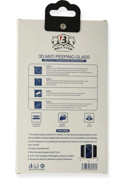 Buğz Iphone 15 Bilvis Hayalet Cam Ekran Koruyucu modelleri