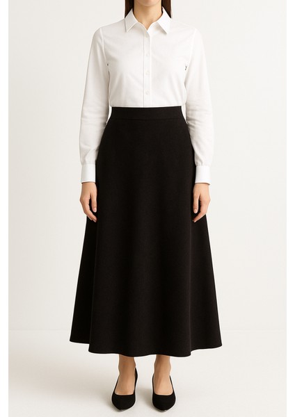 Süet Etek- Siyah