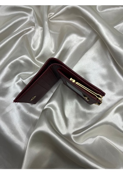 Kadın Bordo Renk Suni Deri Klipsli Cüzdan fırsatları