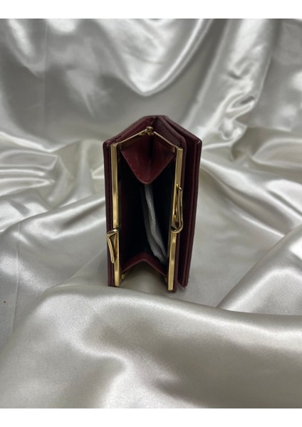 Kadın Bordo Renk Suni Deri Klipsli Cüzdan indirimleri